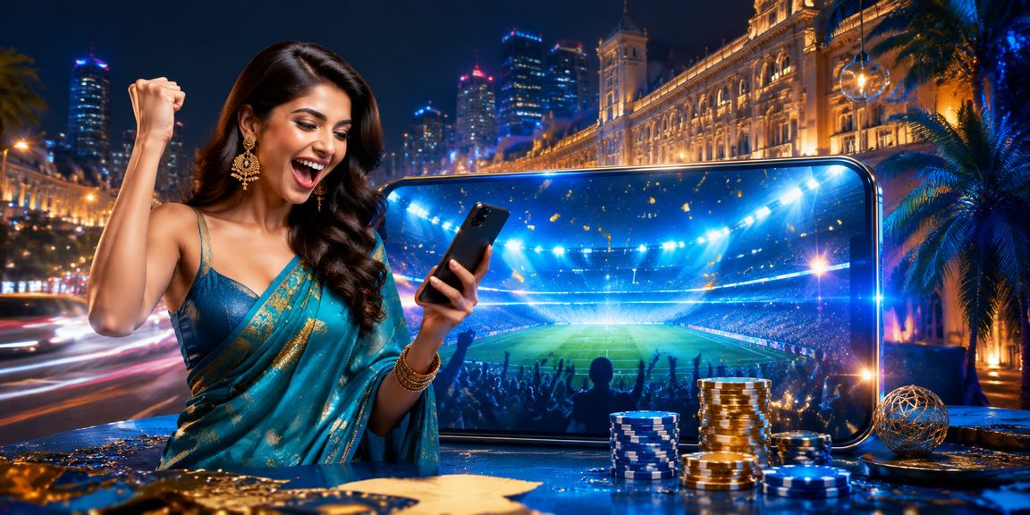 Live casino dealer presenting cards in an Indian-themed casino